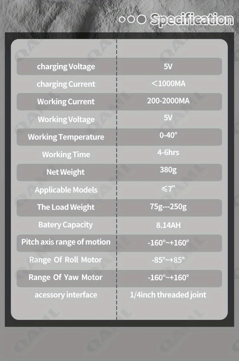 QAML F8 Handheld 3-Axis Gimbal Phone Holder Anti Shake Video Record Stabilizer for Xiaomi iPhone Cellphone Smartphone