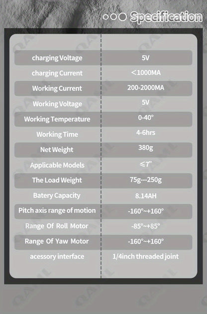 QAML F8 Handheld 3-Axis Gimbal Phone Holder Anti Shake Video Record Stabilizer for Xiaomi iPhone Cellphone Smartphone