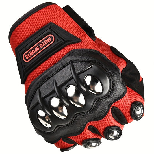 A Pair Of Durable Touch -screen Motorcycles And Electric Bicycle Gloves, With Stainless Steel Protection -not Water Washing Polyester Fiber, Outdoor Leisure