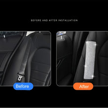 Load image into Gallery viewer, 2pack Car Setting Seat Belt Protector Leather Bag Edge Shoulder Protector Car Interior Full Of Artificial Diamonds Modified Decoration Supplies
