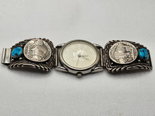 Load image into Gallery viewer, Amazing Native American Sterling Silver Bracelet Jewelry with Turquoise

