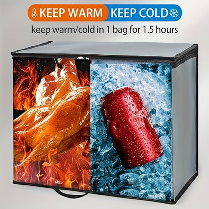 2 Pack XXL Cooler Bag And Insulated Grocery Bags For Food Delivery, Collapsible Cooler. Reusable Shopping Bags For Groceries With Zippered Top, Foldable, Heavy-Duty, Stands Upright