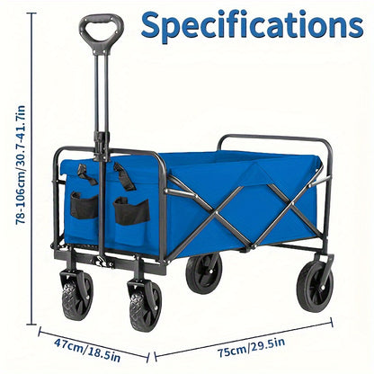 Heavy Duty] AIRRDELI Heavy Duty Foldable Wheeled Cart | Utility Cart for Groceries, Sports, Gardening, Shopping and Camping | Youngsters' portable folding cart