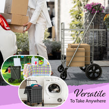 Load image into Gallery viewer, Extra Large Shopping Cart w/ 360 Swivel Wheels &amp; Waterproof Basket Liner for Groceries, Shopping Laundry - Foldable Collapsible &amp; Lightweight - Extra Large Heavy Duty Utility Cart

