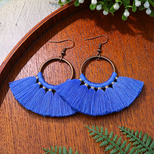 9 Pairs Boho Earrings Round Colorful Tassel Drop Earrings Charms Jewelry Gift Birthday Gifts For Women Wife Girls Her