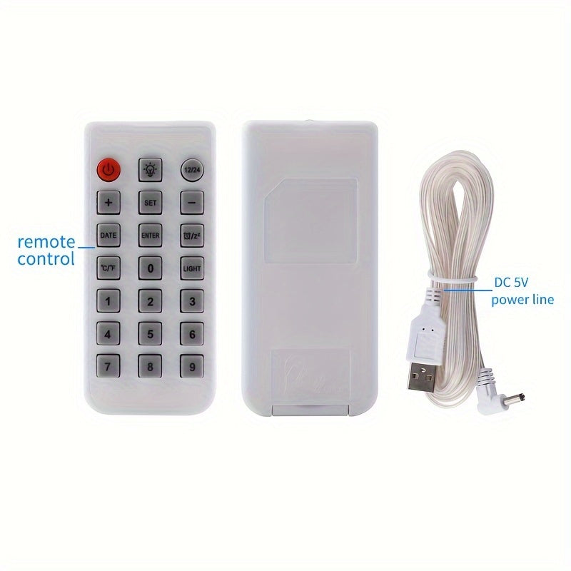 1pc Multifunctional RGB Colorful Digital Remote Control Wall Clock (clock And Remote Control With Button Battery)