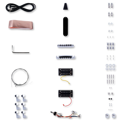 AX Style DIY Electric Guitar Kits - Mahogany Body, Mahogany Neck and Ebony Fingerboard - Fully Components Included
