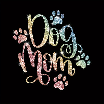 1pc Shiny Car Sticker - Cute Dog Mom Design, Warm Cartoon Love Pet Sticker for Car Body, Laptop, Window Decoration