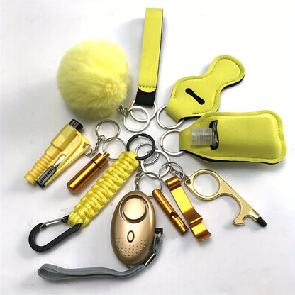 12pcs Safety Keychain Full Set, Self Defense Security Keychain Set With Personal Alarm, Protective Keychain Accessories Gift For Women Valentines Gift