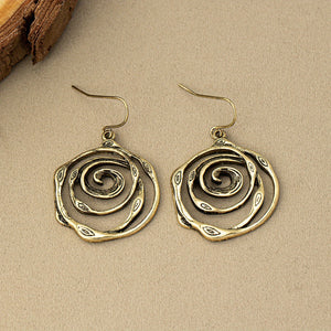 1pair Vintage Geometric Drop Dangle Earrings - Silver Plated for Women's Party and Holiday Decor Gifts