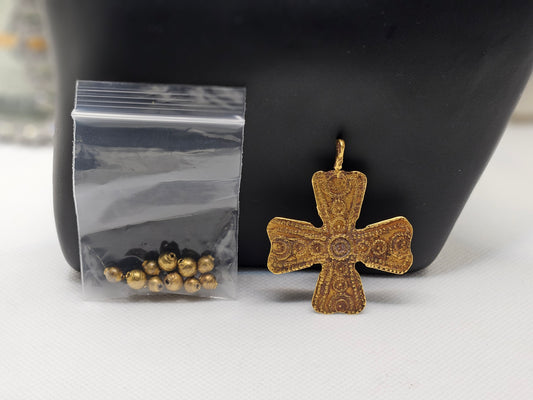 Very Rare Gold Byzantine Cross Recovered from a Shipwreck Large