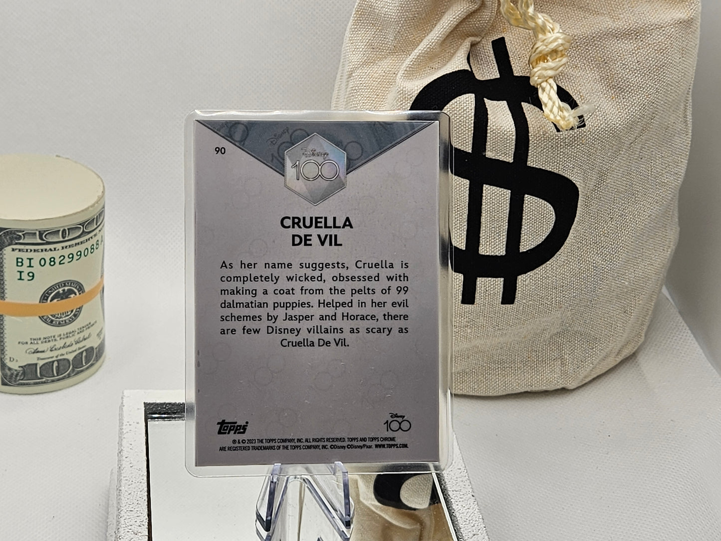 1 Grain Pure Silver Bar in Premium Disney Silver Bar in Card Assay .999 Cruella De Vil