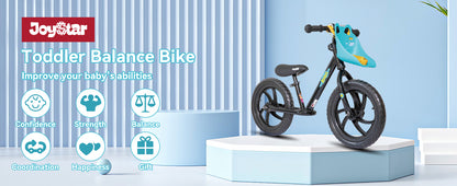 JOYSTAR 12/14 Inch Kids Balance Bike for 18months-5 Years, Lightweight Toddler Balance Bikes with Footrest and Handlebar, Red