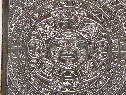 1oz Silver Bar, Aztec Art .999 Fine Silver Proof New Uncirculated GSM