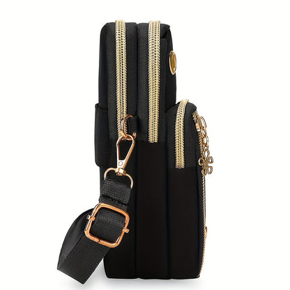 Mini Fashion Cellphone Bag, Trendy Zipper Crossbody Bag, Women's Casual Handbag, Card Holder & Purse