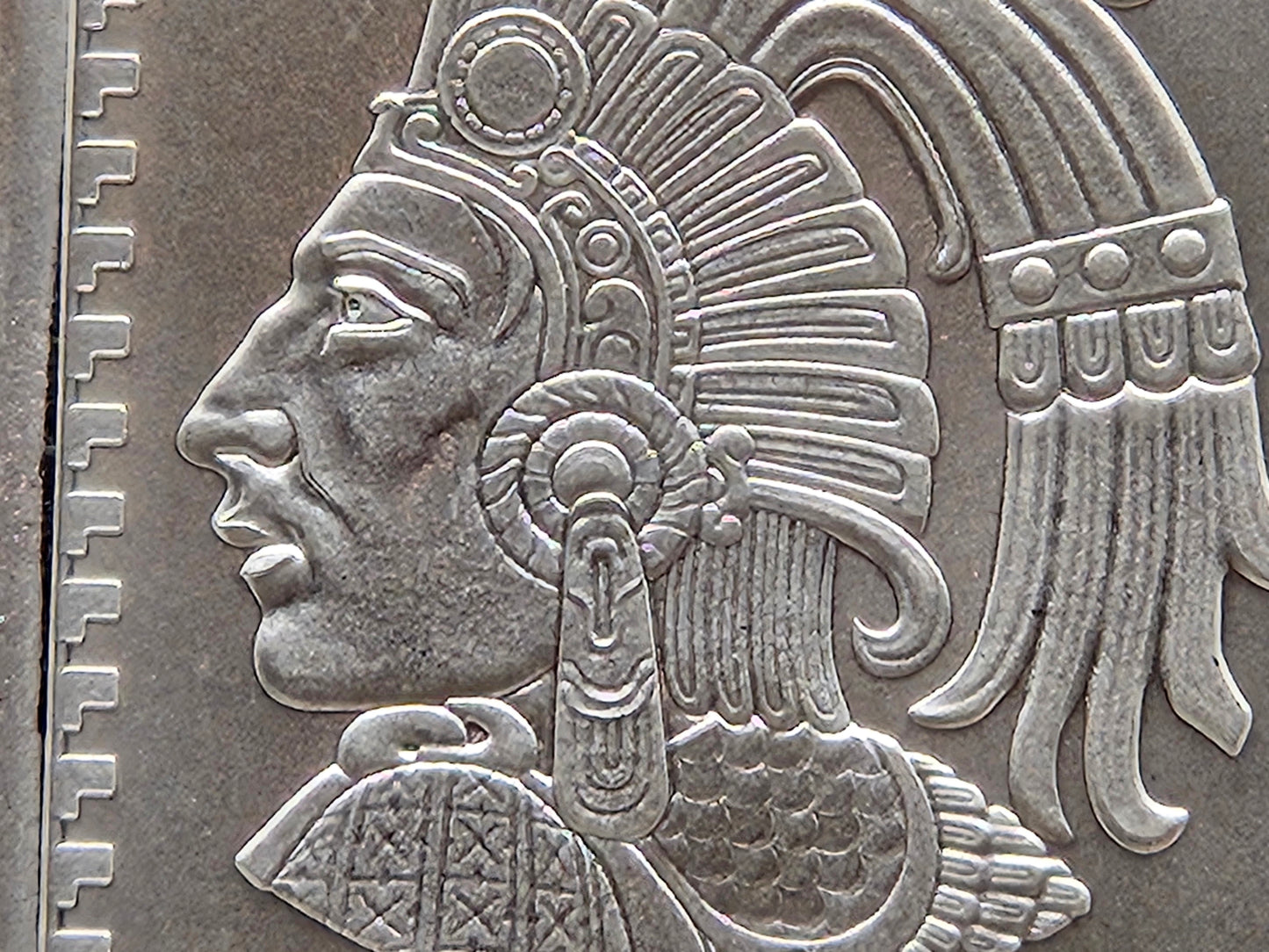 1oz Silver Bar, Aztec Art .999 Fine Silver Proof New Uncirculated GSM