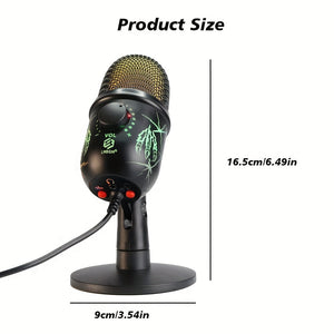 RGB Condenser Microphone with Noise Reduction - Perfect for Computer Dubbing, Live Streaming, and Gaming!