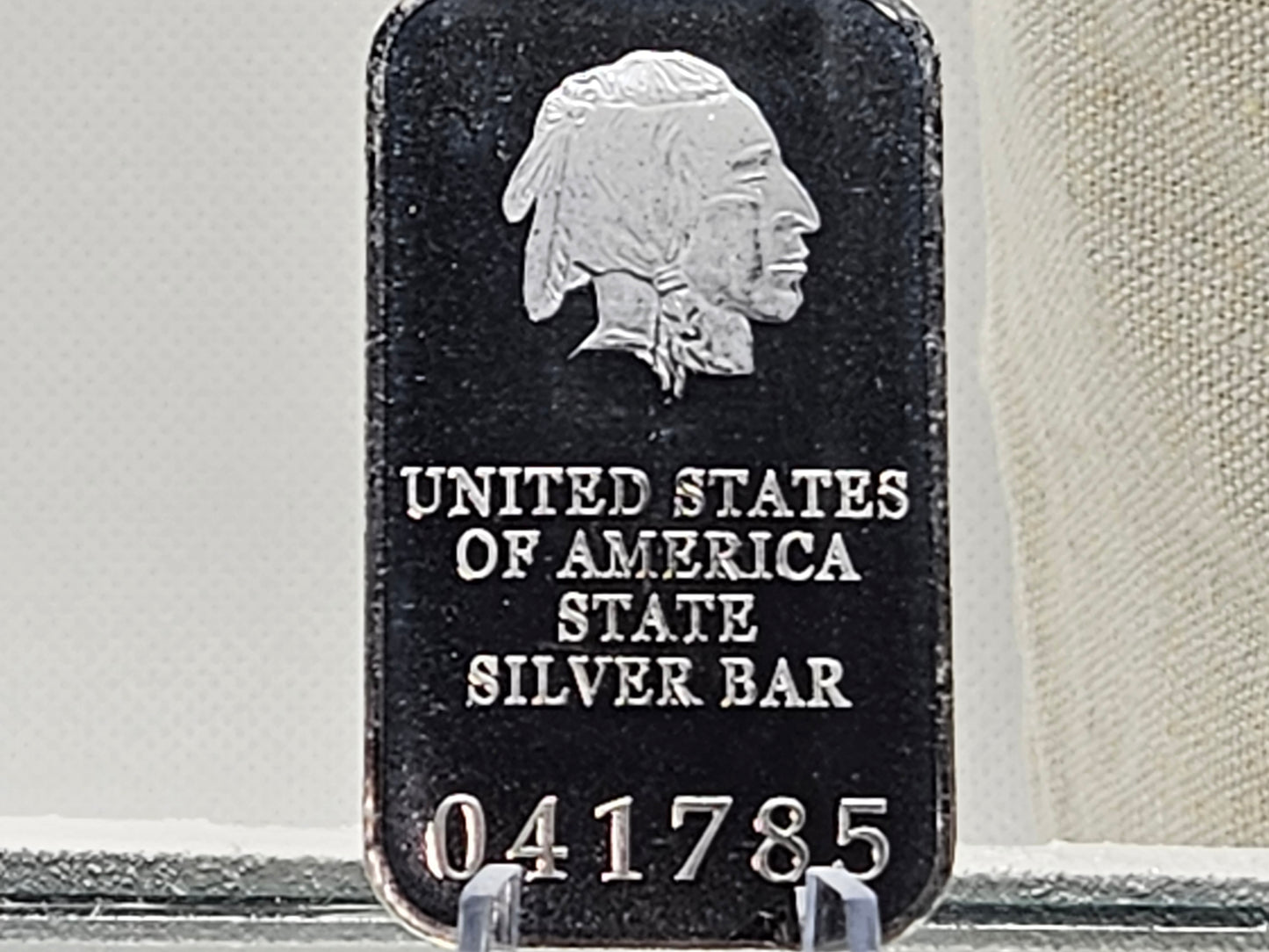 1/2oz Silver Vintage Bar .999 Fine Indian Head Serial Numbered Illinois Bar