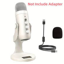Load image into Gallery viewer, USB Microphone, Condenser Computer PC Mic, Plug&amp;Play Gaming Microphones For PS 4&amp;5.Headphone Output&amp;Volume Control, Mic Gain Control, Mute Button For Vocal, For YouTube Podcast On Mac&amp;WindowsBlack
