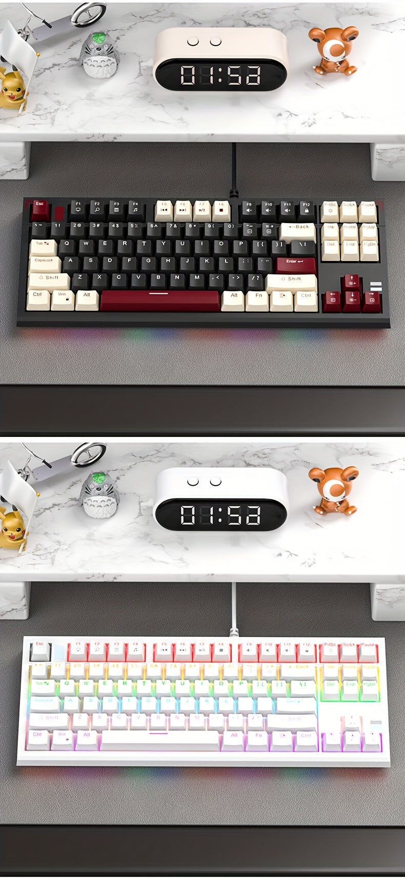 MageGee 75% Mechanical Gaming Keyboard With Blue Switch, LED Backlit Keyboard, 87 Keys Compact TKL Wired Computer Keyboard For Windows Laptop PC Gamer Gift For Birthday/Easter/Boy/Girlfriend