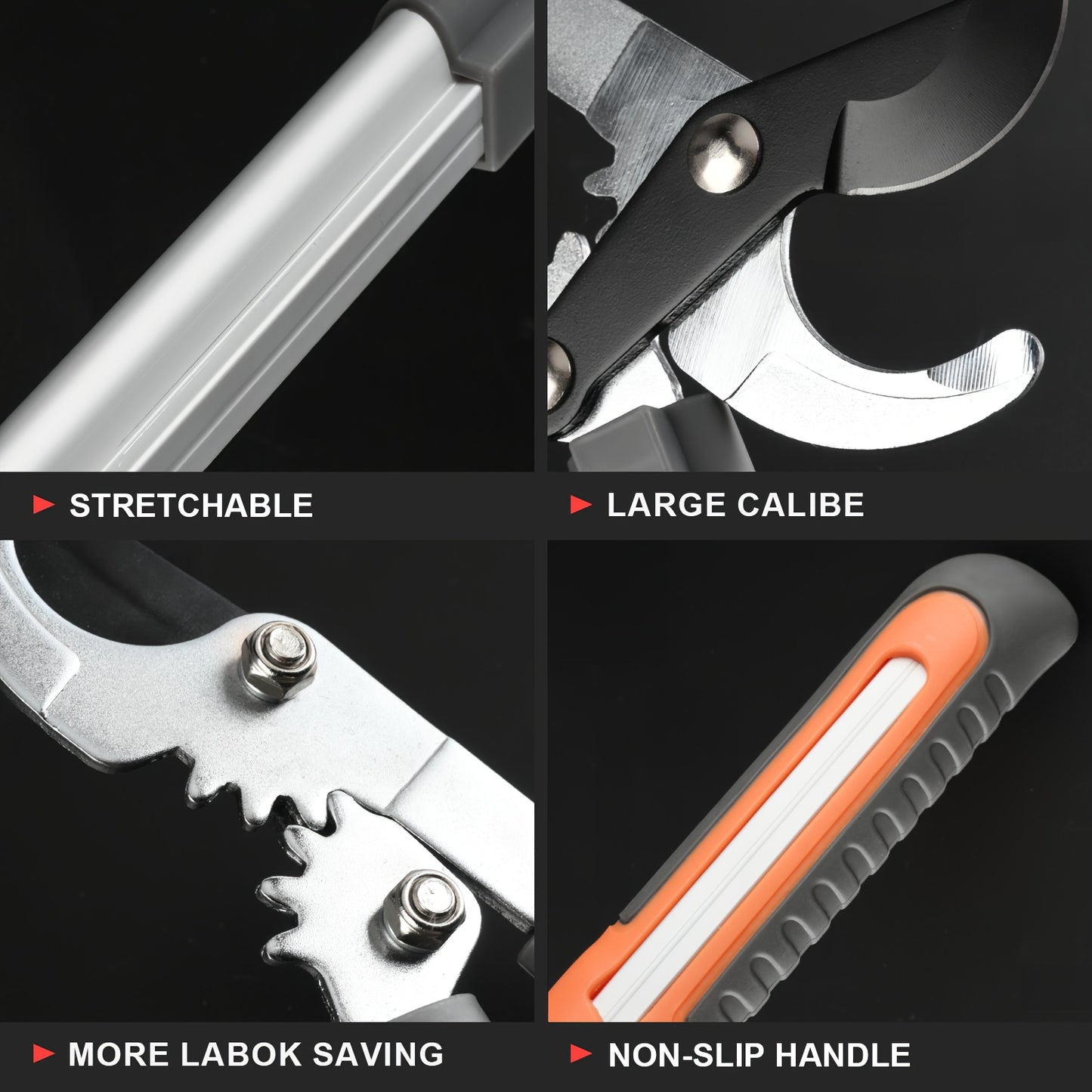 [Heavy-duty] 18/38 Inch Extendable Tree Pruning Shears | Heavy-duty Non Stick Sharp Edged Steel Blades | Branch Cutters With A Diameter Of Up To 2 Inches | Manual Hedge Shears For Shaping And Trimming Shrubs, Garden Tools