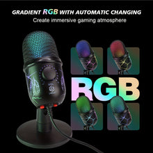 Load image into Gallery viewer, RGB Condenser Microphone with Noise Reduction - Perfect for Computer Dubbing, Live Streaming, and Gaming!
