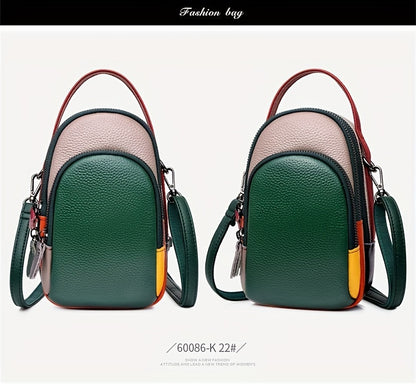 Mini Crossbody Cellphone Bag - High-Quality Genuine Leather, Fashionable Handbag for Women, Stylish Shoulder Bag with Adjustable Strap, Spacious Messenger Sac for Mobile Phones and Essentials - Designer Fashion Accessory