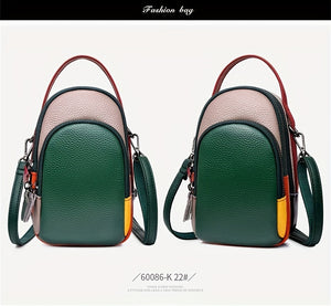 Mini Crossbody Cellphone Bag - High-Quality Genuine Leather, Fashionable Handbag for Women, Stylish Shoulder Bag with Adjustable Strap, Spacious Messenger Sac for Mobile Phones and Essentials - Designer Fashion Accessory