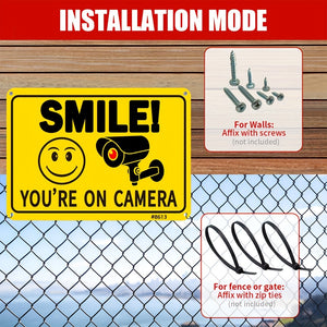 2pc 2-Pack Outdoor Security Camera Signs, UV-Resistant Aluminum, 10x7 Inches, Driveway Alert for Home, Business, and CCTV