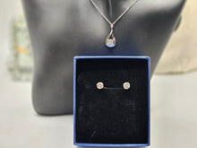 Load image into Gallery viewer, Gem Stone King Brand Silver Necklace with Diamond Pendant and Earrings
