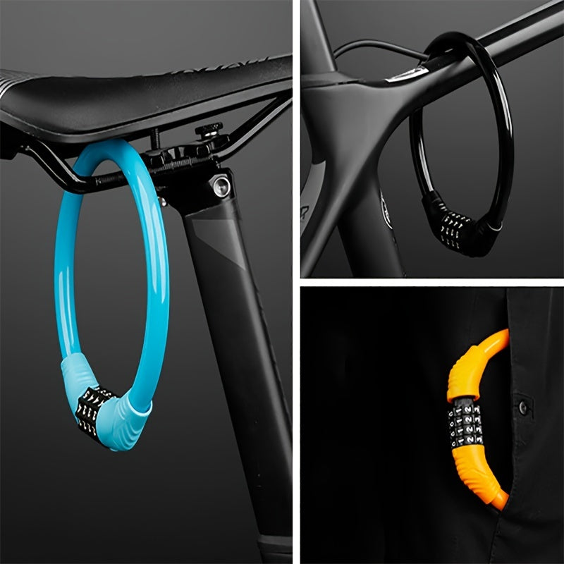 Security Bike Lock, 4 Digit Resettable Combination Cable Lock For Bicycle