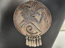 Load image into Gallery viewer, Original Native American Made Real Silver Pendant Indian with Knife
