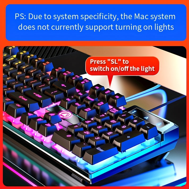 Universal Gaming Keyboard USB Wired Keyboard, Luminous Keyboard For Computer Laptop Notebook Easter Gift