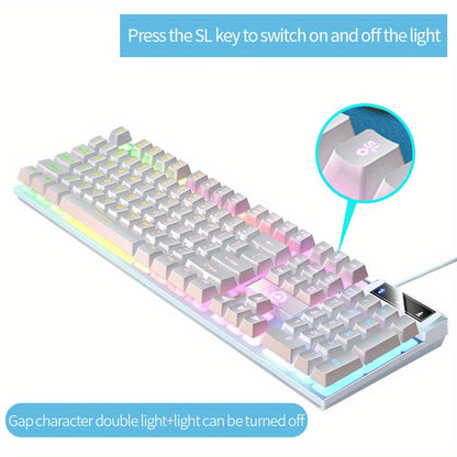 Universal Gaming Keyboard USB Wired Keyboard, Luminous Keyboard For Computer Laptop Notebook Easter Gift