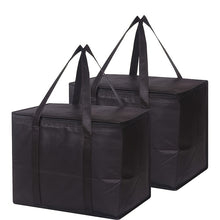 Load image into Gallery viewer, 2 Pack XXL Cooler Bag And Insulated Grocery Bags For Food Delivery, Collapsible Cooler. Reusable Shopping Bags For Groceries With Zippered Top, Foldable, Heavy-Duty, Stands Upright
