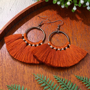 9 Pairs Boho Earrings Round Colorful Tassel Drop Earrings Charms Jewelry Gift Birthday Gifts For Women Wife Girls Her