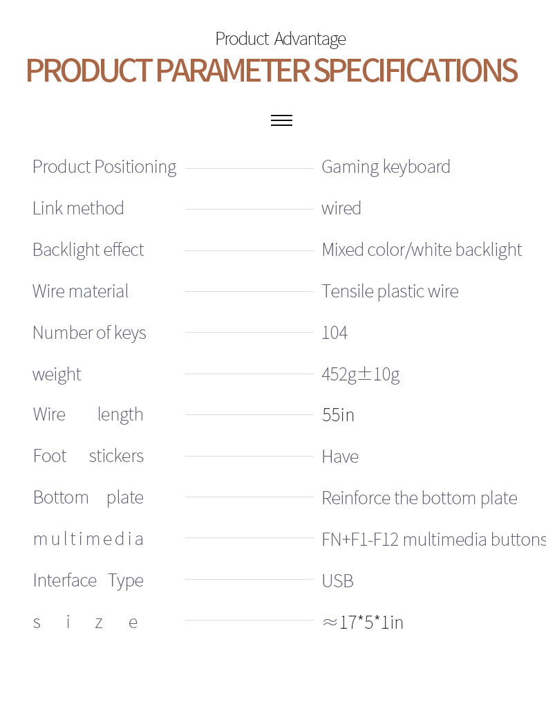 Universal Gaming Keyboard USB Wired Keyboard, Luminous Keyboard For Computer Laptop Notebook Easter Gift