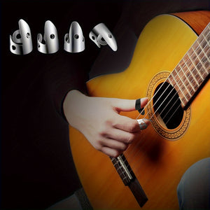 [12 Pieces Adjustable Steel Picks] 12 Pieces Steel Finger Picks Set, Including Stainless Steel Finger Picks And Thumb Picks, Metal Finger Picks Adjustable Bass Finger Picks For Guitar, Banjos And Other Instruments