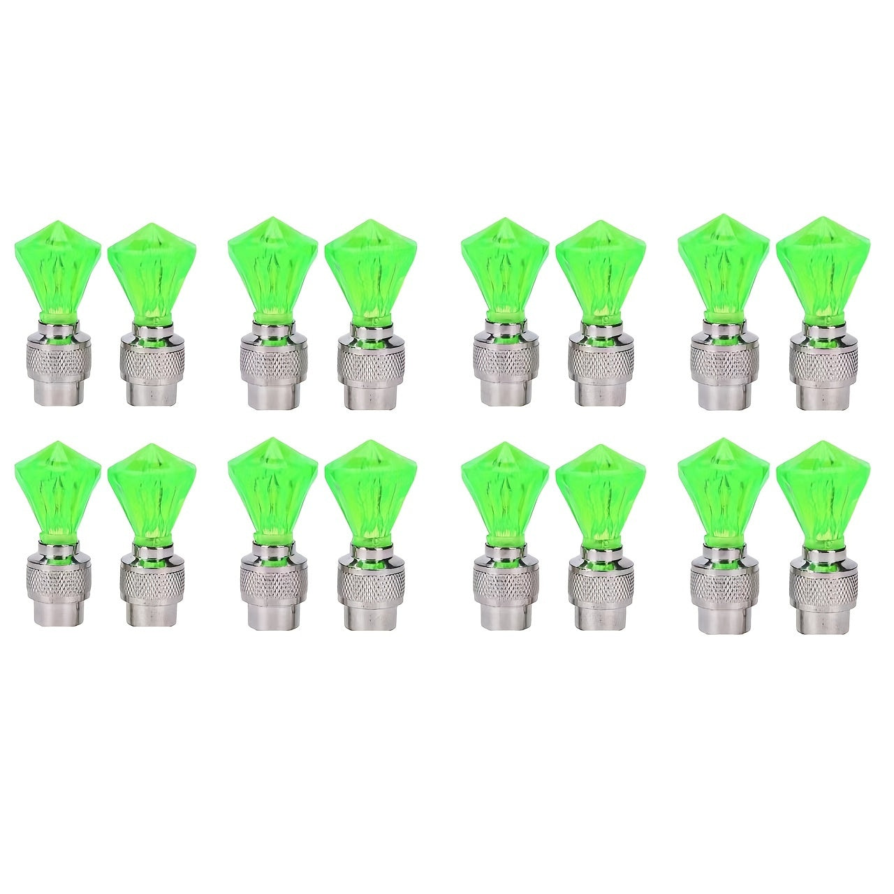 Cubidupi 4/8/16pcs Universal Fit LED Wheel Rim Lights, Plastic Material, Waterproof and Sun-Resistant, for Cars and Motorcycles, Blue and Green Breathing Fire Effect, Tire Valve Decoration