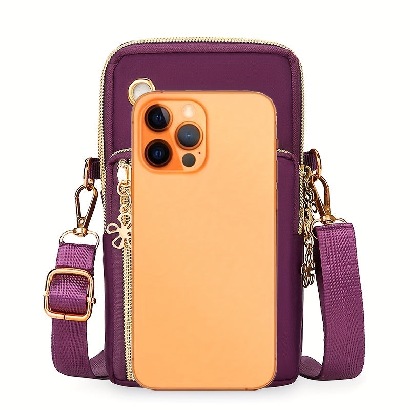 Mini Fashion Cellphone Bag, Trendy Zipper Crossbody Bag, Women's Casual Handbag, Card Holder & Purse