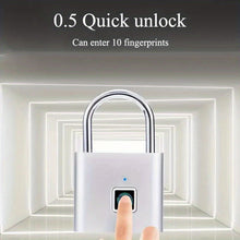 Load image into Gallery viewer, 1pc Mini Smart Fingerprint Padlock, Security Door Lock, Antitheft Keyless USB Rechargeable Lock For Suitcase Luggage
