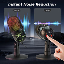 Load image into Gallery viewer, RGB Condenser Microphone with Noise Reduction - Perfect for Computer Dubbing, Live Streaming, and Gaming!
