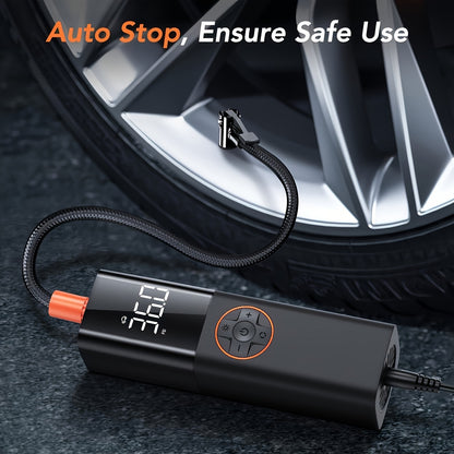 Tire Inflator Portable Air Compressor, 12V DC Auto Air Pump for Car Tires, 150PSI Electric Tire Pump with Digital Pressure Gauge, LED Light for Car Motorcycle Bike Ball, Car Accessories, for DC only.