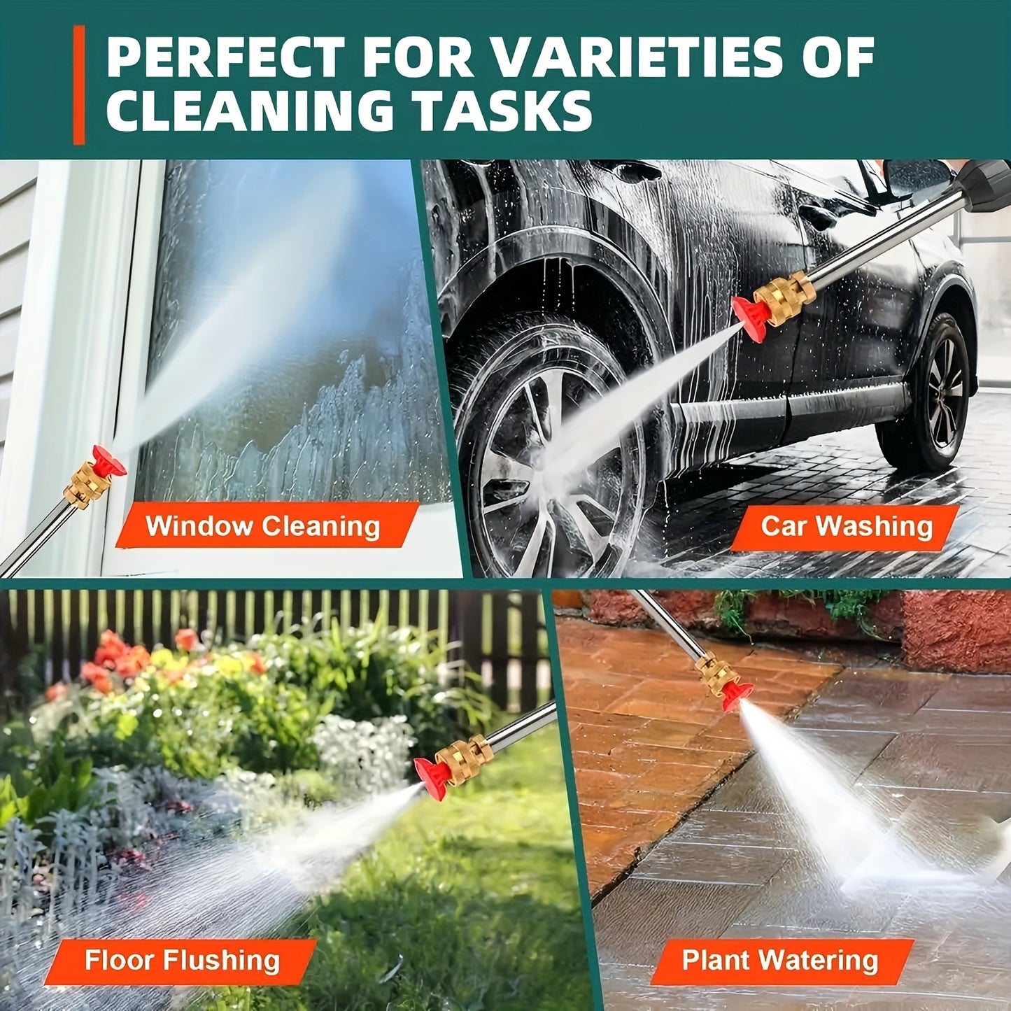 Portable Cordless Handheld High Pressure Car Wash Gun, 2 Rechargeable Battery Powered, Nozzle Stainless Steel Handheld Pressure Car Wash Gun Cleaning Kit For Car Detailing, Fencing, Floor Cleaning, Plants And More.