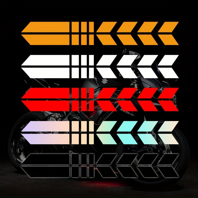 High-Visibility Reflective Stickers for Motorcycles, Helmets & Cars - Waterproof & Sun-Resistant PVC Labels