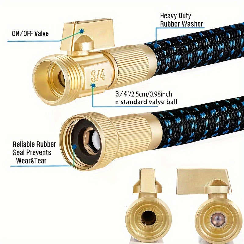 Super-Duty 3/4 Expandable Garden Hose - Magic Flexible & High-Pressure Resistant - Ideal for Car Wash & Lawn Irrigation - Telescopic Design, 4 Sizes, 2 Colors, American Standard