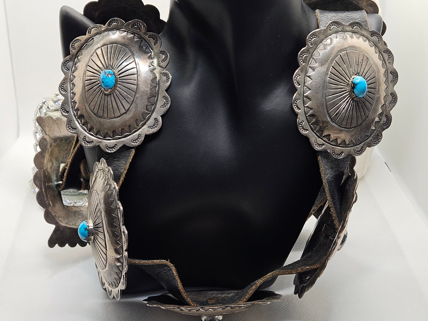 Amazing Vintage Native American Sterling Silver Jewelry with Turquoise Belt