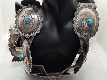 Amazing Vintage Native American Sterling Silver Jewelry with Turquoise Belt