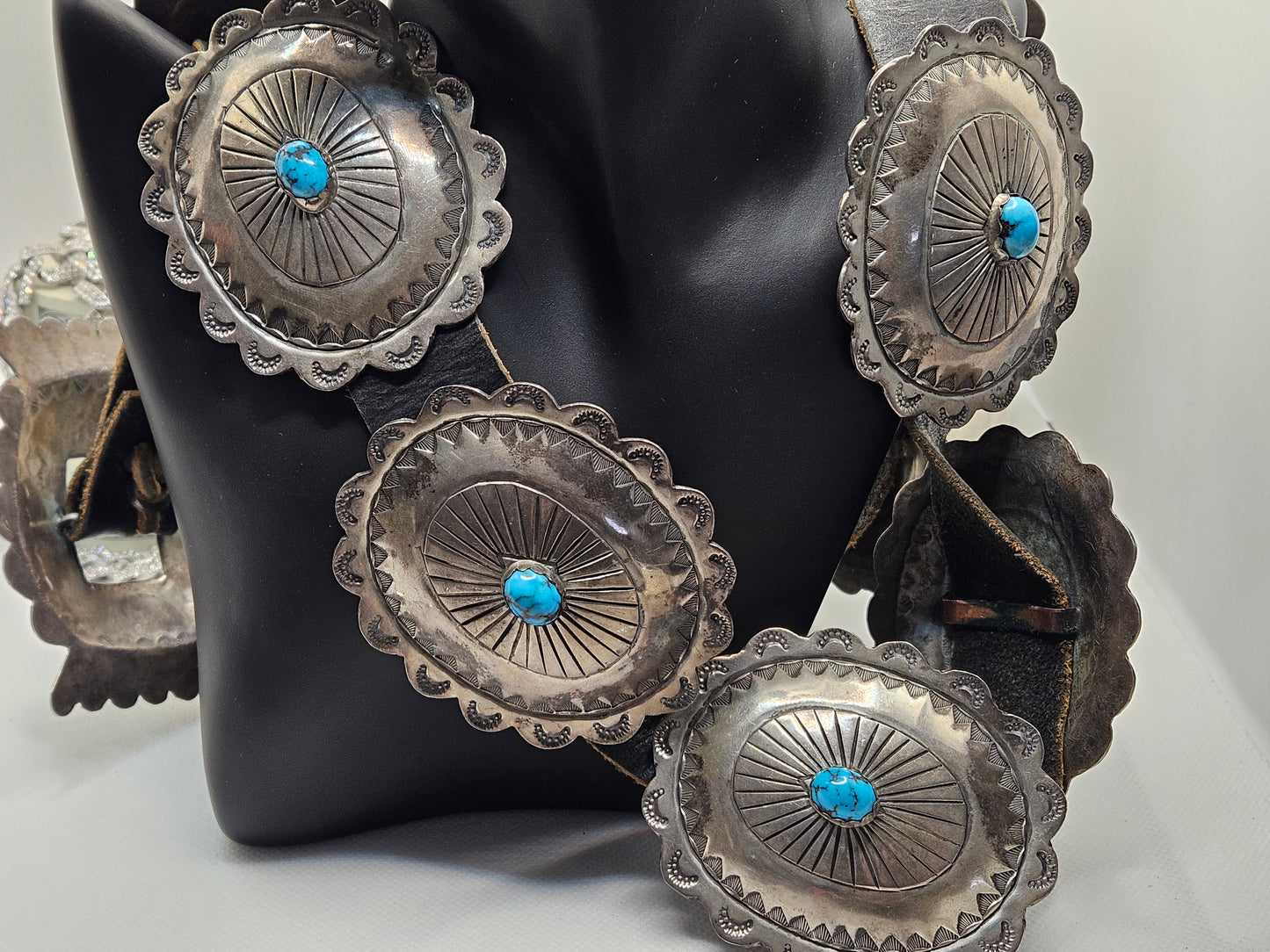 Amazing Vintage Native American Sterling Silver Jewelry with Turquoise Belt