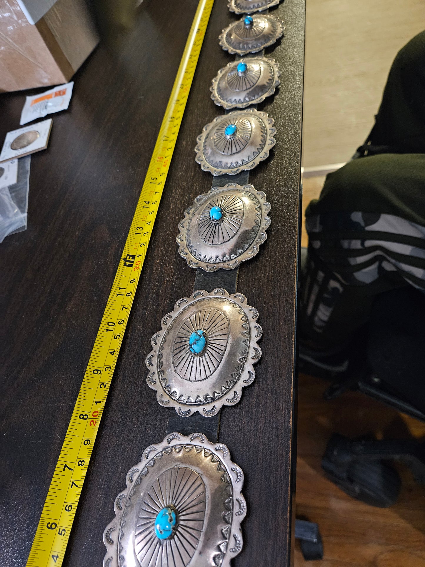 Amazing Vintage Native American Sterling Silver Jewelry with Turquoise Belt